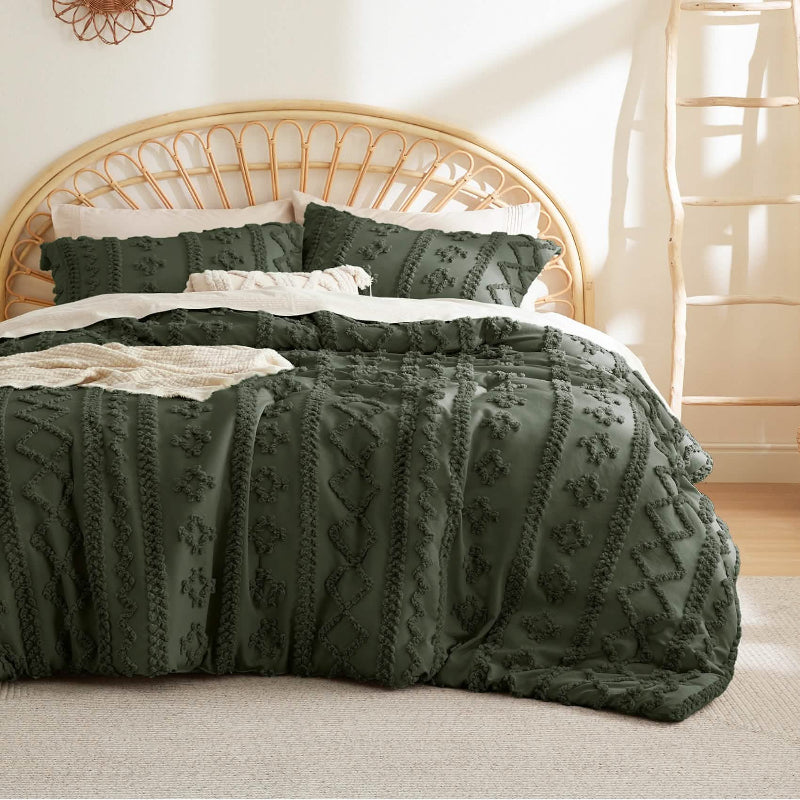 Housse_de_couette_240x260_-_Ensemble_de_lit vert olive